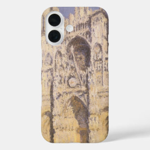 クロード・モネによるルーアン大聖堂、青と金の調和 iPhone 16ケース