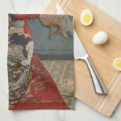 クロード・モネによる日本風の着物を着たカミーユ・モネ キッチンタオル (四つ折り)