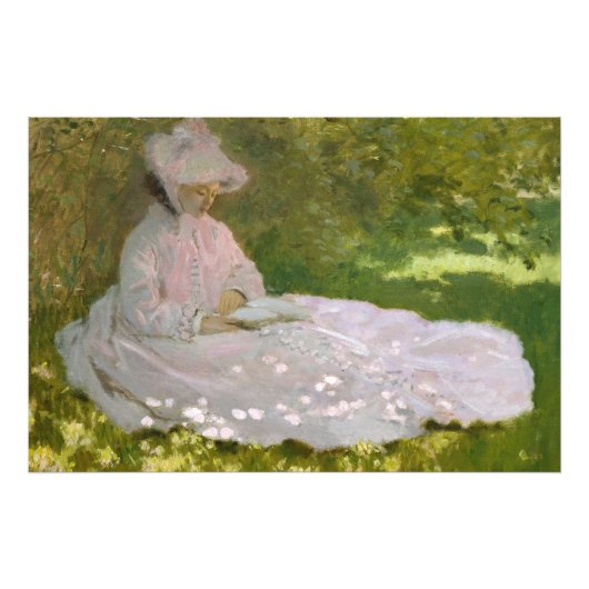 クロード・モネによる春の印象派の肖像画 フォトプリント (正面)