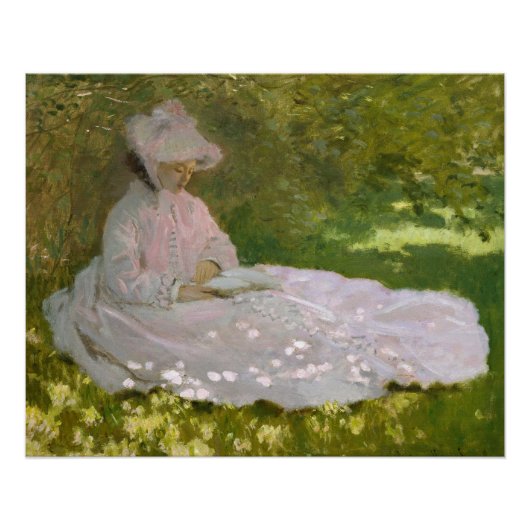 クロード・モネによる春の印象派の肖像画 ポスター (正面)