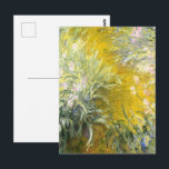 クロード・モネによる虹彩の道 ポストカード<br><div class="desc">クロード・モネの『虹彩を通る道』(1914-1917)絵を描は、フランスのモネのジヴェルニーの庭で咲く虹彩に囲まれた庭園の通路の印象派の作品だ。</div>