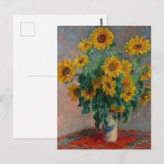 クロード・モネのひまわりの花束 ポストカード (正面/裏面)