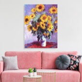 クロード・モネのひまわりの花束、ヴィンテージアート キャンバスプリント (インサイチュ (リビング))