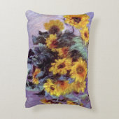 クロード・モネのひまわり束、ヴィンテージアート アクセントクッション (裏面(縦))
