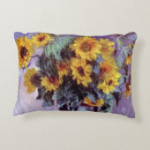 クロード・モネのひまわり束、ヴィンテージアート アクセントクッション (裏面)