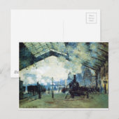 クロード・モネのノルマンディ・トレイン、サンラザレ・ガレ ポストカード (正面/裏面)