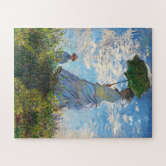 クロード・モネのパラソルを持つ女性 ジグソーパズル (横)