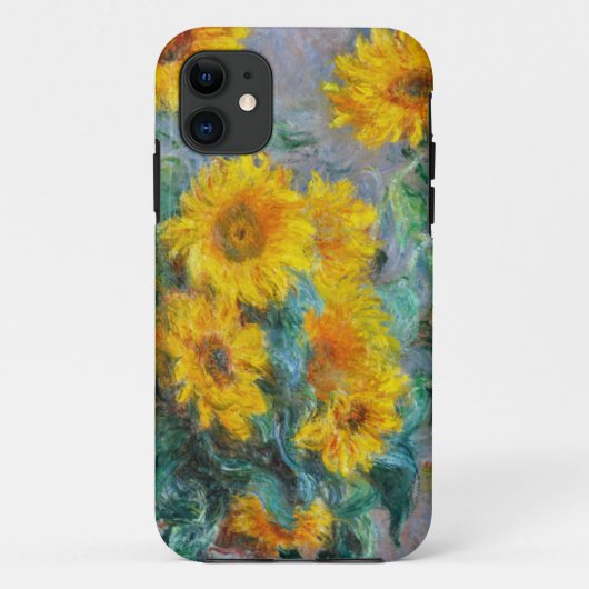 クロード・モネのヒマワリのヴィンテージの花柄 Case-Mate iPhoneケース (裏面)