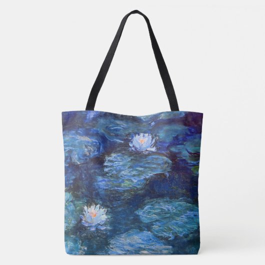 クロード・モネのファインアートによる青のスイレンの池 トートバッグ (裏面)