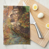 クロード・モネのボルディゲラの小さなカントリーファーム キッチンタオル (四つ折り)