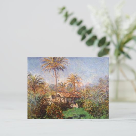 クロード・モネのボルディゲラの小さなカントリーファーム ポストカード (スタンド正面)