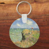 クロード・モネのポールヴィルでの断崖散歩 キーホルダー (正面)