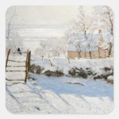 クロード・モネのマグピー・クリスマス スクエアシール (正面)