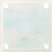 クロード・モネの印象の日の出のフランス語 ガラスコースター (裏面)