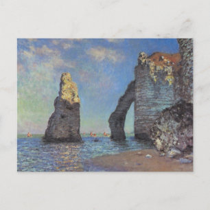 クロード・モネの崖でエレット印象派絵を描 ポストカード