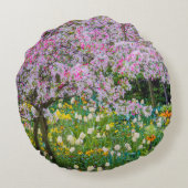 クロード·モネの庭の春 ラウンドクッション (裏面)