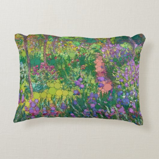 クロード・モネの後のジヴェルニーのアーティストガーデン アクセントクッション (裏面)