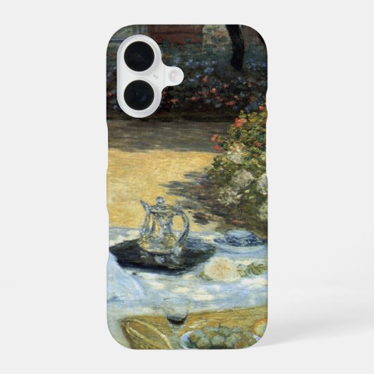 クロード・モネの昼食会、ヴィンテージ印象派 iPhone 16ケース (裏面)
