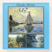 クロード・モネの有名な絵画 ガラスコースター (正面)