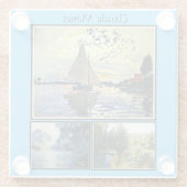 クロード・モネの有名な絵画 ガラスコースター (裏面)