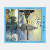 クロード・モネの有名な絵画 フリースブランケット (正面(横))