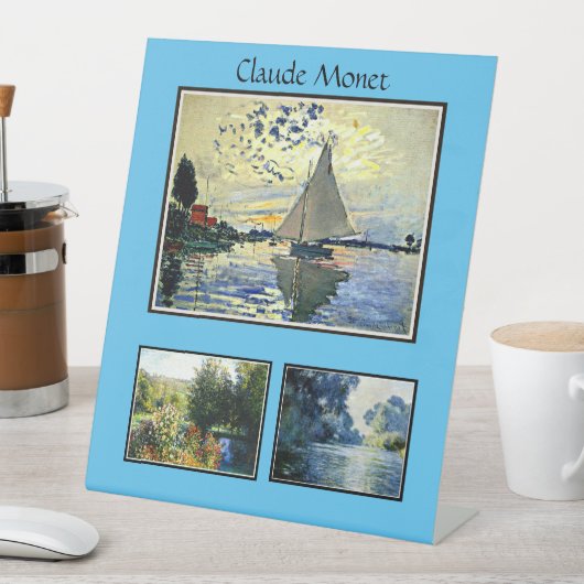 クロード・モネの有名な絵画 台座サイン (インサイチュ)