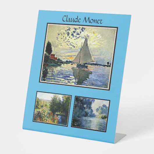 クロード・モネの有名な絵画 台座サイン (正面)