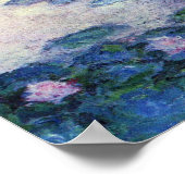 クロード・モネの池のハスの花, ヴィンテージアート ポスター (角)