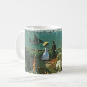 クロード・モネの海辺のテラス コーヒーマグカップ (正面左)