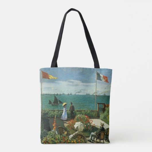 クロード・モネの海辺のテラス トートバッグ (裏面)
