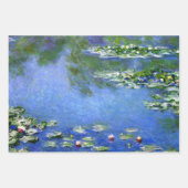 クロード・モネの異なる花の絵画3点 ラッピングペーパーシート (正面3)