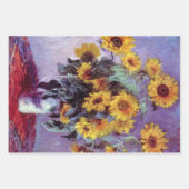 クロード・モネの異なる花の絵画3点 ラッピングペーパーシート (正面2)
