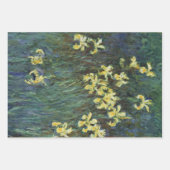 クロード・モネの異なる花の絵画3点 ラッピングペーパーシート (正面)