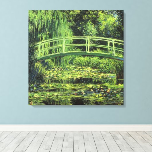 クロード・モネの白い睡蓮、ヴィンテージアート キャンバスプリント (インサイチュ (ウッドフロア))