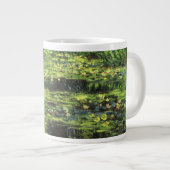 クロード・モネの白い睡蓮、ヴィンテージアート ジャンボコーヒーマグカップ (正面右)