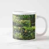 クロード・モネの白い睡蓮、ヴィンテージアート ジャンボコーヒーマグカップ (右)