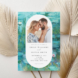 クロード・モネの睡蓮の写真 ウェディング 招待状