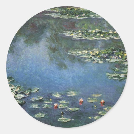 クロード・モネの睡蓮, ビンテージの花 ラウンドシール (正面)