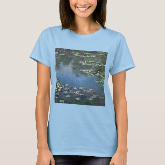 クロード・モネの睡蓮, ビンテージの花 Tシャツ (正面)