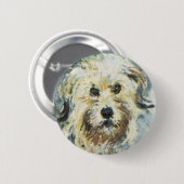 クロード・モネの絵画からの犬の詳細 缶バッジ (正面&裏面)