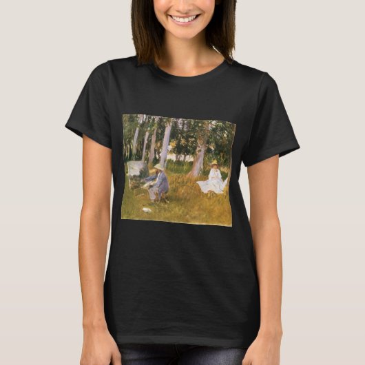 クロード・モネの絵画、サーベントによる森の縁 Tシャツ (正面)