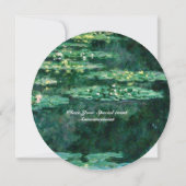 クロード・モネの緑の池のハスの花 招待状 (裏面)