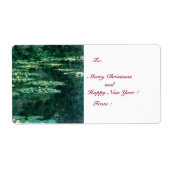 クロード・モネの緑の池の睡蓮 ラベル (正面)