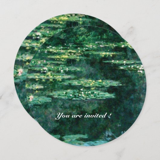 クロード・モネの緑の池の睡蓮 招待状 (正面/裏面)