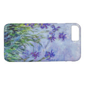 クロード・モネの薄紫のアイリスヴィンテージの花の青 Case-Mate iPhoneケース (裏面(横))