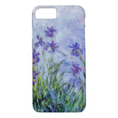 クロード・モネの薄紫のアイリスヴィンテージの花の青 Case-Mate iPhoneケース (裏面)