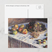 クロード・モネの静物画「リンゴとブドウ」 ポストカード (正面/裏面)