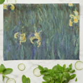 クロード・モネの黄色いアイリス, ヴィンテージ ファインアート キッチンタオル (折り畳み)