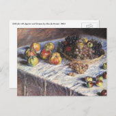 クロード・モネの「りんごとぶどうの静物」 ポストカード (正面/裏面)