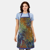 クロード・モネの《アイリスを通る道》 エプロン (着用した状態)
